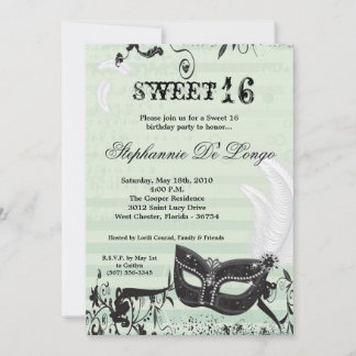 12x18 Green Masquerade Sweet 16 Geburtstag Einladu Einladung