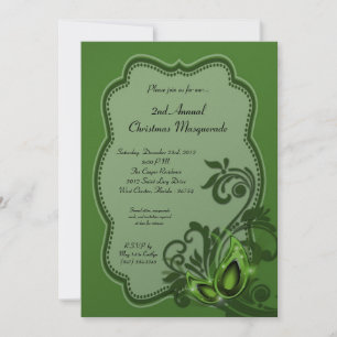12x18 Green Masquerade Weihnachten XMAS Einladung