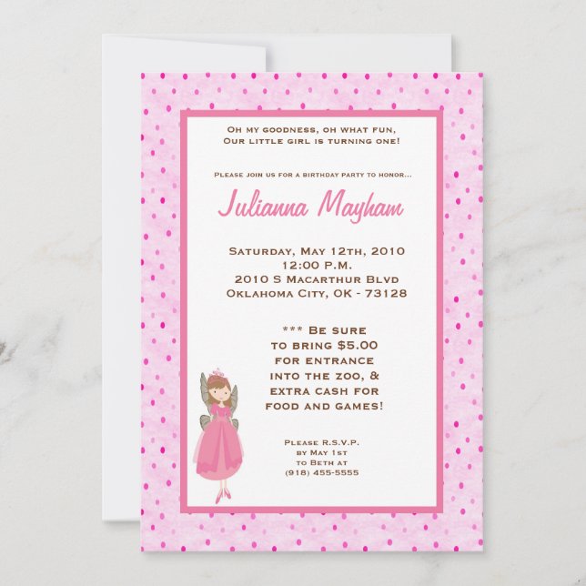 12x18 Gril Fair Birthday Part Einladung (Vorderseite)