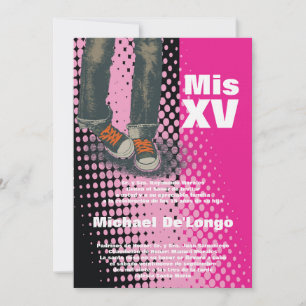 12x18 Grunge Sneaker Quinceanera Birthday Einladun Einladung