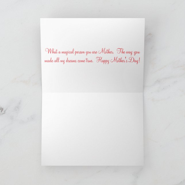 12x18 Grußkarte. Alles Gute zum Muttertag! Dankeskarte (Innenseite)