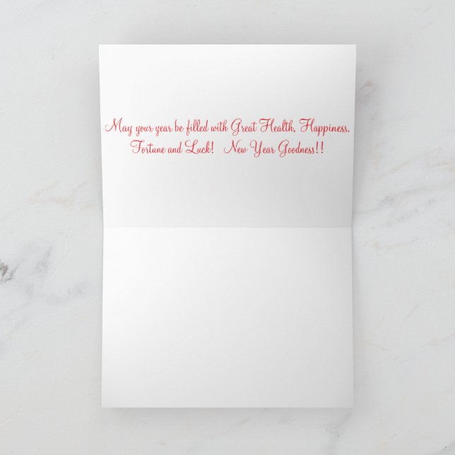 12x18 Grußkarte. Happy Chinese New Year. Panda/ Dankeskarte (Innenseite)