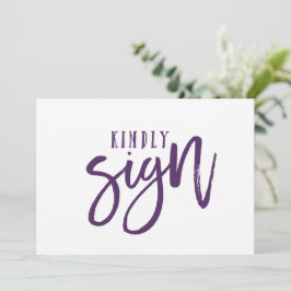 12x18 Guest Book Sign | Pinselkalligraphie (Plum) Einladung