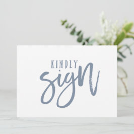 12x18 Guest Book Sign | Pinselschrift (Dusty Blue)