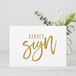 12x18 Guest Book Sign | Pinselschrift (Gold)