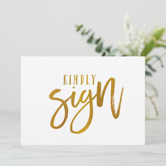 12x18 Guest Book Sign | Pinselstriche für Script-I (Stehend Vorderseite)