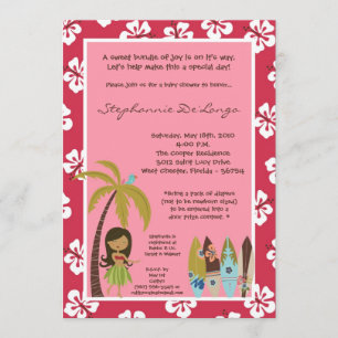 12x18 Hawaiian Luau Tropical Baby Dusche Einladung