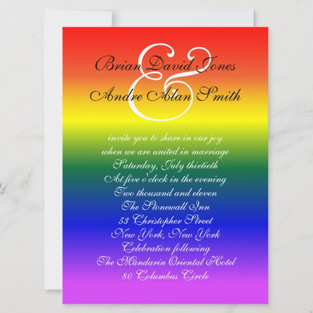 12x18 homosexueller Stolz-grundlegendes Papier des Einladung (Vorderseite)