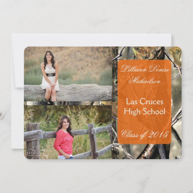 12x18 Hunters Camouflage Camouflage Senior Ankündi Ankündigung (Vorderseite)