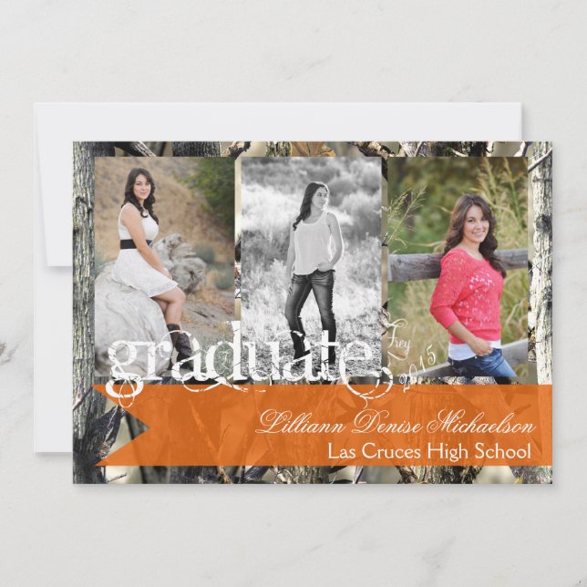 12x18 Hunters Camouflage Camouflage Senior Ankündi Ankündigung (Vorderseite)