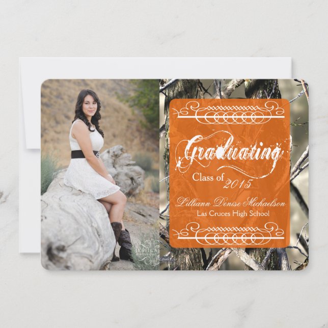 12x18 Hunters Camouflage Camouflage Senior Ankündi Ankündigung (Vorderseite)