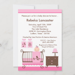 12x18 Invite - Girl Nursey Kinderdusche Einladung