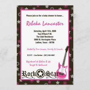 12x18 Invite - Girl Rock Star Babydusche Einladung