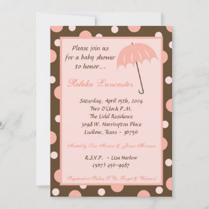 12x18 Invite - Pink Umbrella Babydusche Einladung