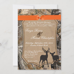 12x18 Jagdparadies Hirsch Doe Buck Hochzeit Einlad Einladung