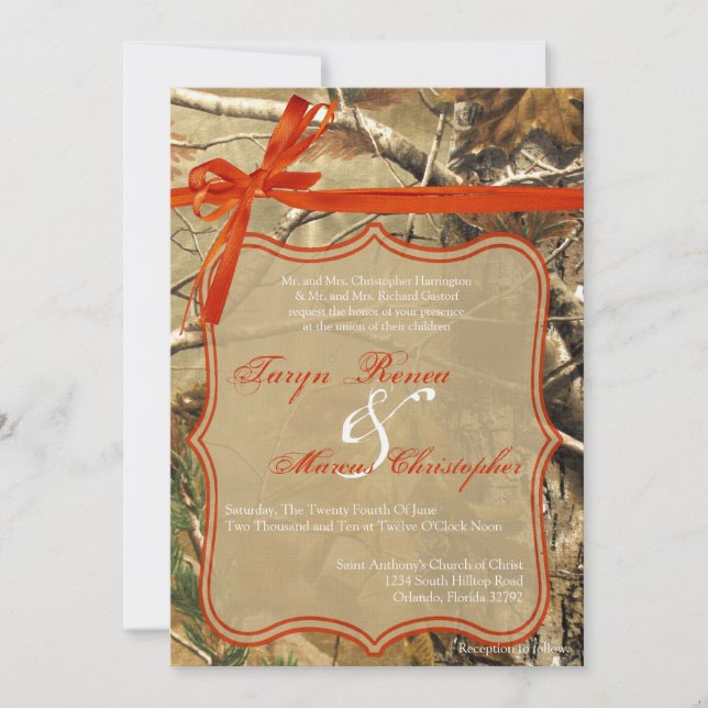 12x18 Jäger Camoflouge Camouflage Hochzeit Einladu Einladung (Vorderseite)