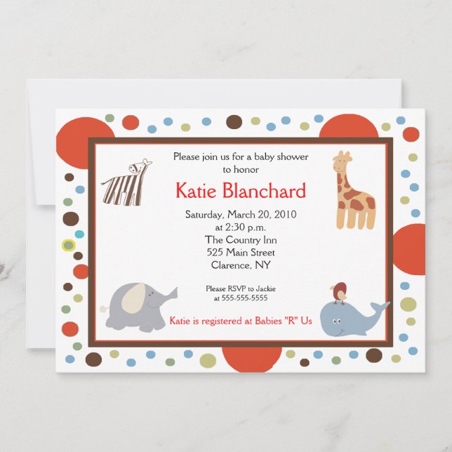 12x18 Jungle Alphabet Soup Dot Baby Dusche Einladung (Vorderseite)