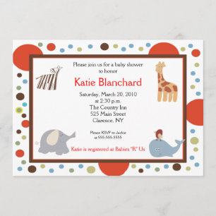 12x18 Jungle Alphabet Soup Dot Baby Dusche Einladung