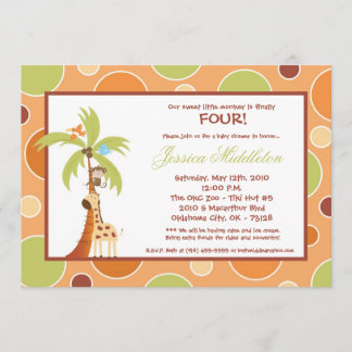 12x18 Jungle Safari Giraff Geburtstagsparty Einlad Einladung