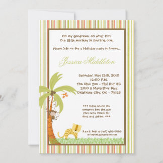 12x18 Jungle Safari Zoo Einladung zur Geburtstagsp