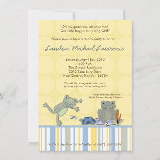 12x18 Leap Frog Turtle Bee Birthday Party Einladun Einladung