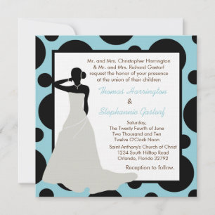 12x18 Light Blue Pok-a-Dot Hochzeit Einladung