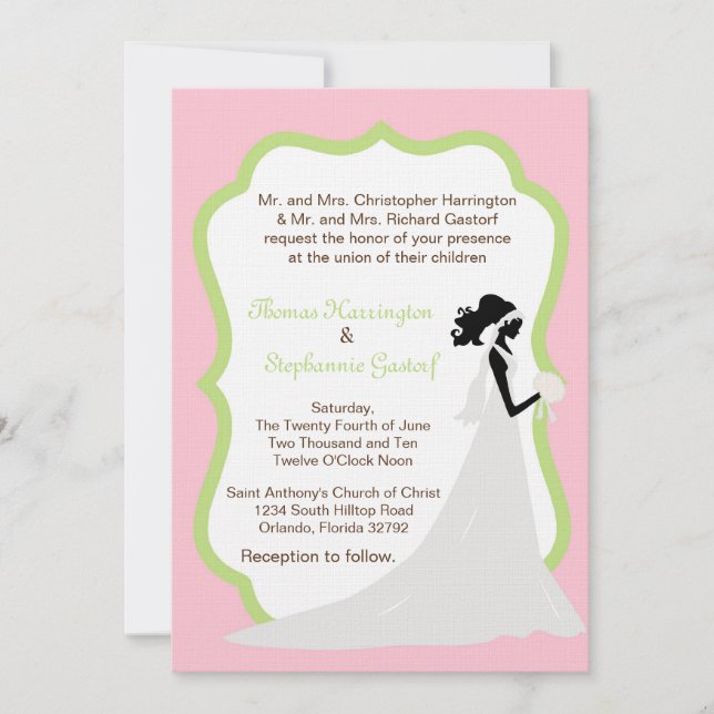 12x18 Light Pink Bride Einladung zur Hochzeit (Vorderseite)