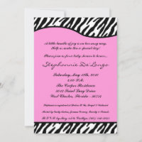 12x18 Light Pink Zebra Print Baby Dusche Einladung