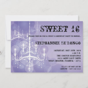 12x18 Lila Chandelier Sweet 16 Geburtstag Einladun Einladung