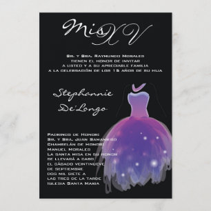 12x18 lila KleidQuinceanera Geburtstags-Einladung Einladung