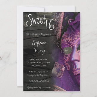 12x18 Lila Masquerade Sweet 16 Geburtstag Einladun Einladung