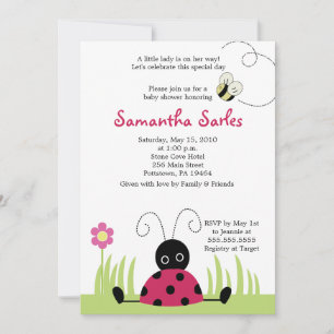12x18 Little Ladybug Spring Baby Dusche Einladung
