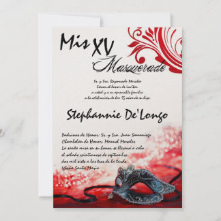 12x18 Maskerade Quinceanera Geburtstags-Einladung Einladung