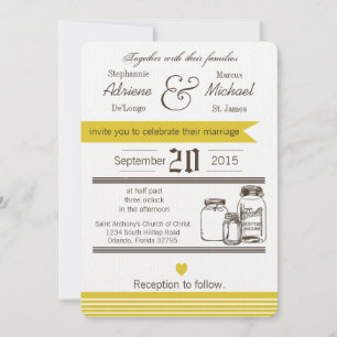 12x18 Mason Jar Country Rustic Wedding Einladung