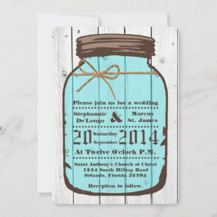 12x18 Mason Jar Wood Wash Land Einladung Hochzeit