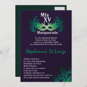 12x18 Masquerade Quinceanera Birthday Einladung