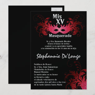 12x18 Masquerade Quinceanera Birthday Einladung