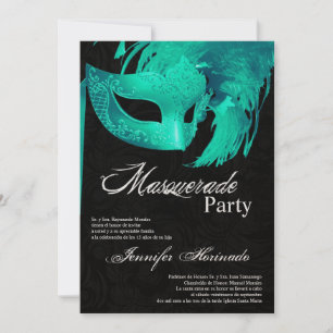 12x18 Masquerade Quinceanera Birthday Einladung
