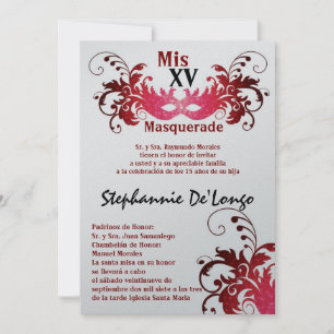 12x18 Masquerade Quinceanera Birthday Einladung