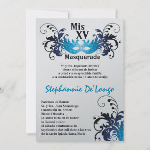 12x18 Masquerade Quinceanera Birthday Einladung