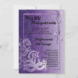 12x18 Masquerade Quinceanera Birthday Einladung
