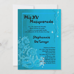 12x18 Masquerade Quinceanera Birthday Einladung
