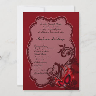 12x18 Masquerade Quinceanera Birthday Einladung