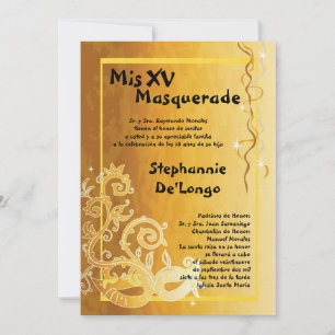 12x18 Masquerade Quinceanera Birthday Einladung
