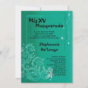 12x18 Masquerade Quinceanera Birthday Einladung