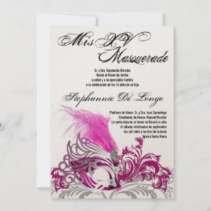 12x18 Masquerade Quinceanera Birthday Einladung