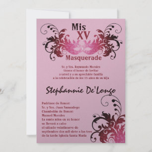 12x18 Masquerade Quinceanera Birthday Einladung