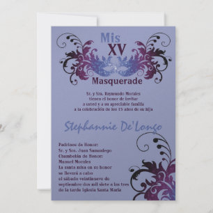 12x18 Masquerade Quinceanera Birthday Einladung