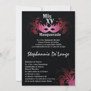 12x18 Masquerade Quinceanera Birthday Einladung