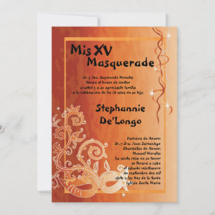 12x18 Masquerade Quinceanera Birthday Einladung